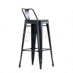 Барный стул N-238 Tolix Wood style Черный в Режи - rezh.mebel24.online | фото
