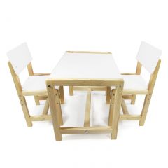Детский растущий комплект стол и два стула  Я САМ "Лофт" (Белый, Сосна) в Режи - rezh.mebel24.online | фото 1