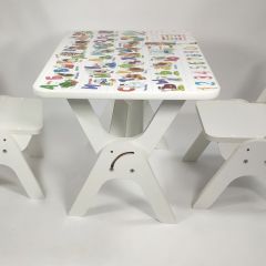 Детский растущий стол-парта и два стула Я САМ "Умка-Дуо" (Алфавит) в Режи - rezh.mebel24.online | фото