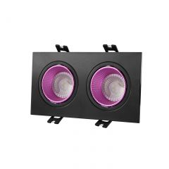 DK3072-BK+PI Встраиваемый светильник, IP 20, 10 Вт, GU5.3, LED, черный/розовый, пластик в Режи - rezh.mebel24.online | фото