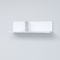 Эго Пл-1 Полка навесная (бетон светлый/белый глянец) в Режи - rezh.mebel24.online | фото
