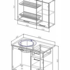 Кухонный гарнитур Антрацит 1000 (Стол. 26мм) в Режи - rezh.mebel24.online | фото 2