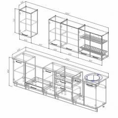 Кухонный гарнитур Антрацит 2800 (Стол. 26мм) в Режи - rezh.mebel24.online | фото 2