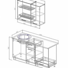 Кухонный гарнитур Жемчуг 1600 (Стол. 26мм) в Режи - rezh.mebel24.online | фото 2