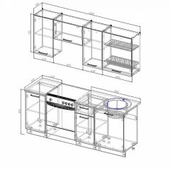 Кухонный гарнитур Жемчуг 2000 (Стол. 26мм) в Режи - rezh.mebel24.online | фото 2