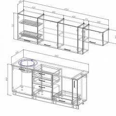 Кухонный гарнитур Лофт 2550 (Стол. 26мм) в Режи - rezh.mebel24.online | фото 2