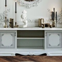 Гостиная Грация (комплект) белый/серебро в Режи - rezh.mebel24.online | фото 2