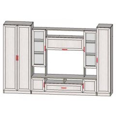 Гостиная ПРАГА-1 Анкор белый в Режи - rezh.mebel24.online | фото 2