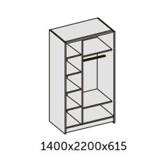 ИННЭС-5 Шкаф-купе 2-х дв. 1400 (1дв. Ф1 - бодега белая, 1дв. Ф2 - зеркало) в Режи - rezh.mebel24.online | фото 2