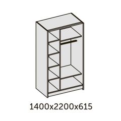 ИННЭС-5 Шкаф-купе 2-х дв. 1400 (2дв. Ф1 - бодега белая) в Режи - rezh.mebel24.online | фото 2