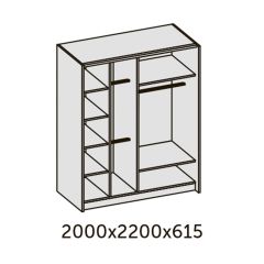 ИННЭС-5 Шкаф-купе 2-х дв. 2000 (2дв. Ф4 - венге вставка зеркало) в Режи - rezh.mebel24.online | фото 2