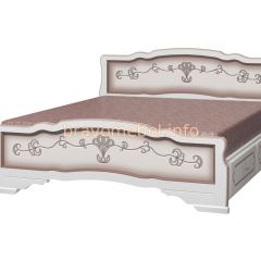 КАРИНА-6 Кровать из массива 1600 (Дуб молочный) с 2-мя ящиками в Режи - rezh.mebel24.online | фото
