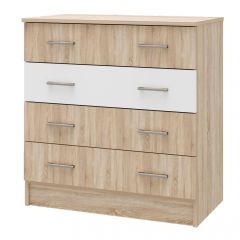 БЕАТРИС Комод К800 (Дуб Сонома светлый/Белый глянец) в Режи - rezh.mebel24.online | фото