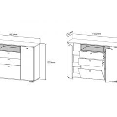 ЛАНС К303 Комод (дуб бунратти/белый) в Режи - rezh.mebel24.online | фото 2