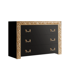 Комод Тиффани Premium черная/золото (ТФКМ-1(П) в Режи - rezh.mebel24.online | фото