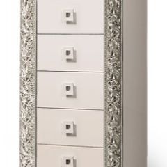 Комод (узкий) Тиффани Premium слоновая кость/серебро (ТФКМ-2(П) в Режи - rezh.mebel24.online | фото
