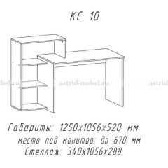 Компьютерный стол №10 (Анкор белый) в Режи - rezh.mebel24.online | фото