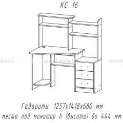 Компьютерный стол №16 (Анкор темныйанкор темный) в Режи - rezh.mebel24.online | фото