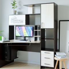 Компьютерный стол КЛ №6.0 левый (Венге/Дуб молочный) в Режи - rezh.mebel24.online | фото 2