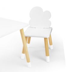 Комплект детской мебели стол и два стула Облачко (Белый/Белый/Береза) в Режи - rezh.mebel24.online | фото