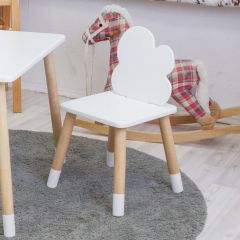 Комплект детской мебели стол и два стула Облачко (Белый/Белый/Береза) в Режи - rezh.mebel24.online | фото 3