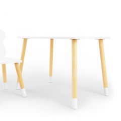 Комплект детской мебели стол и стул Корона (Белый/Белый/Береза) в Режи - rezh.mebel24.online | фото 2