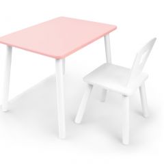 Комплект детской мебели стол и стул Корона (Розовый/Белый/Белый) в Режи - rezh.mebel24.online | фото 2