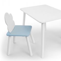 Комплект детской мебели стол и стул Облачко (Белый/Голубой/Белый) в Режи - rezh.mebel24.online | фото