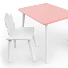 Комплект детской мебели стол и стул Облачко (Розывый/Белый/Белый) в Режи - rezh.mebel24.online | фото