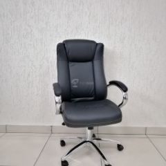 Кресло Barneo K-45 для руководителя (черная экокожа) в Режи - rezh.mebel24.online | фото