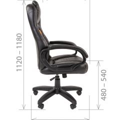 Кресло для руководителя  CHAIRMAN 432 (Экокожа черная) в Режи - rezh.mebel24.online | фото 5