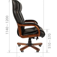 Кресло для руководителя CHAIRMAN  653 (Кожа) Черное в Режи - rezh.mebel24.online | фото 4