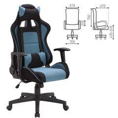 Кресло компьютерное BRABIX "GT Racer GM-100" (черное/голубое) 531818 в Режи - rezh.mebel24.online | фото 2