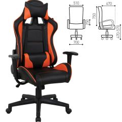 Кресло компьютерное BRABIX "GT Racer GM-100" (черное/оранжевое) 531925 в Режи - rezh.mebel24.online | фото 2