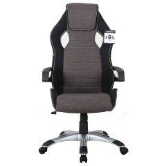 Кресло компьютерное BRABIX Techno GM-002 (ткань) черное/серое, вставки белые (531815) в Режи - rezh.mebel24.online | фото 3