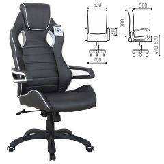 Кресло компьютерное BRABIX Techno Pro GM-003 (экокожа черное/серое, вставки серые) 531814 в Режи - rezh.mebel24.online | фото 1