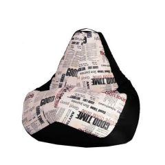Кресло-мешок XL Газета-Black в Режи - rezh.mebel24.online | фото 1