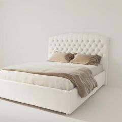 Кровать Берлин без основания 1400 (экокожа белая) в Режи - rezh.mebel24.online | фото