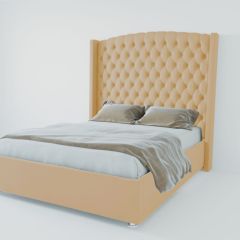 Кровать Берлин ЛЮКС с ПМ 800 (экокожа бежевая) в Режи - rezh.mebel24.online | фото