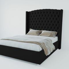 Кровать Берлин ЛЮКС с ПМ 900 (экокожа кольт ч) в Режи - rezh.mebel24.online | фото 2