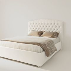 Кровать Берлин с ПМ 1200 (экокожа белая) в Режи - rezh.mebel24.online | фото 3