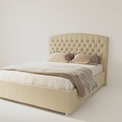 Кровать Берлин с ПМ 1600 (экокожа бежевая) в Режи - rezh.mebel24.online | фото 4