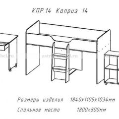 КАПРИЗ-14 Кровать 800 двухъярусная без рисунка в Режи - rezh.mebel24.online | фото 2