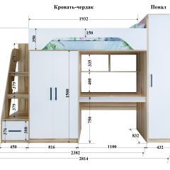 Кровать-чердак Тея + Шкаф-Пенал Тея в Режи - rezh.mebel24.online | фото 2