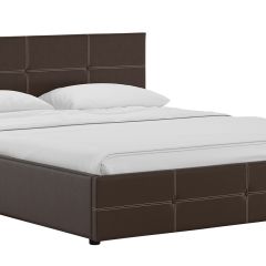 Кровать двойная Синди 160 + ортопед + ПМ + дно (арт. Марика 468 к/з (шоколад)) в Режи - rezh.mebel24.online | фото
