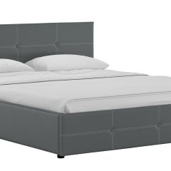 Кровать двойная Синди 160 + ортопед + ПМ + дно (арт. Марика 485 к/з (серый)) в Режи - rezh.mebel24.online | фото