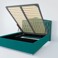 Кровать Нягань с ПМ 1200 (велюр бирюзовый) в Режи - rezh.mebel24.online | фото
