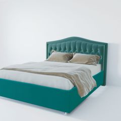 Кровать Нягань с ПМ 1400 (велюр бирюзовый) в Режи - rezh.mebel24.online | фото 2