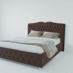 Кровать Нягань с ПМ 1600 (экокожа коричневая) в Режи - rezh.mebel24.online | фото 2