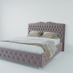 Кровать Нягань с ПМ 1600 (велюр темно-серый) в Режи - rezh.mebel24.online | фото